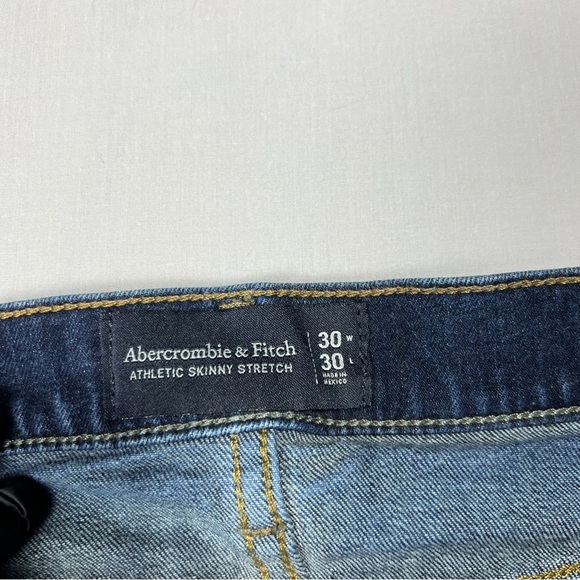 Abercombie & Fitch Athletic Skinny Stretch Women’s Blue Denim Jeans Size 30/30 - Picture 3 of 8